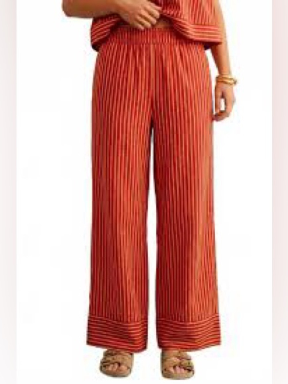 New Miou Muse Wide-Leg Striped Pants